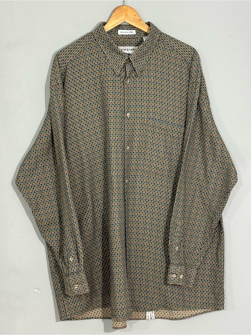 Jhane Barnes Men’s XXL Geometric Woven Japan Cotton Long Sleeve Button Up Shirt
